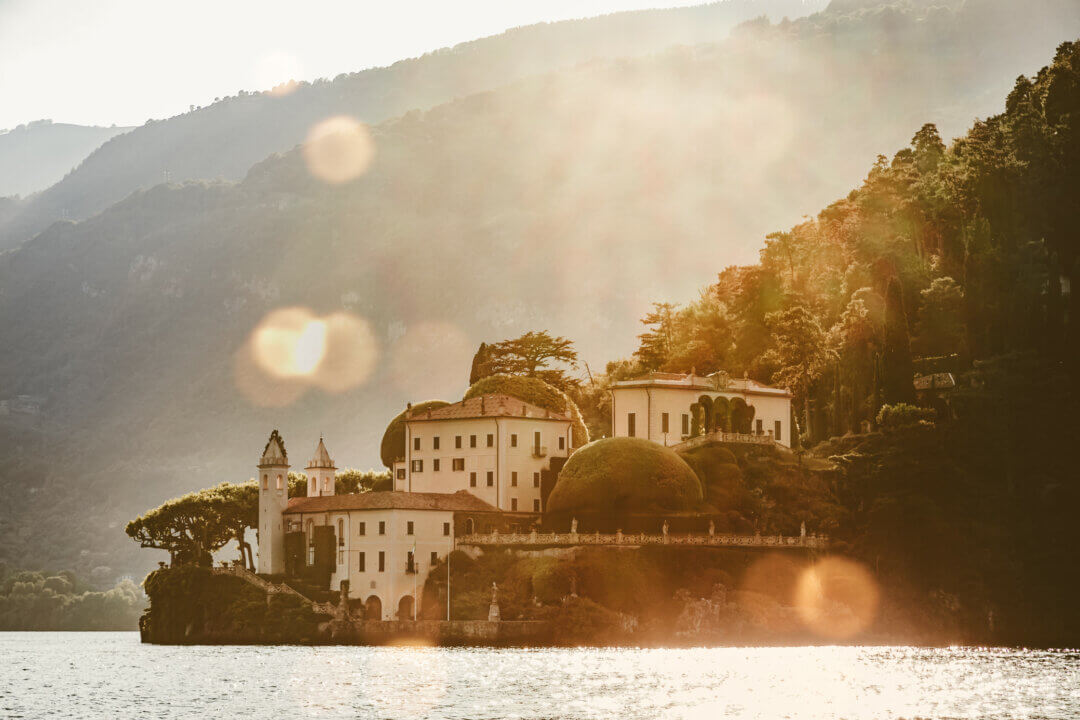 Sunset at Villa del Balbianello, Lake Como.